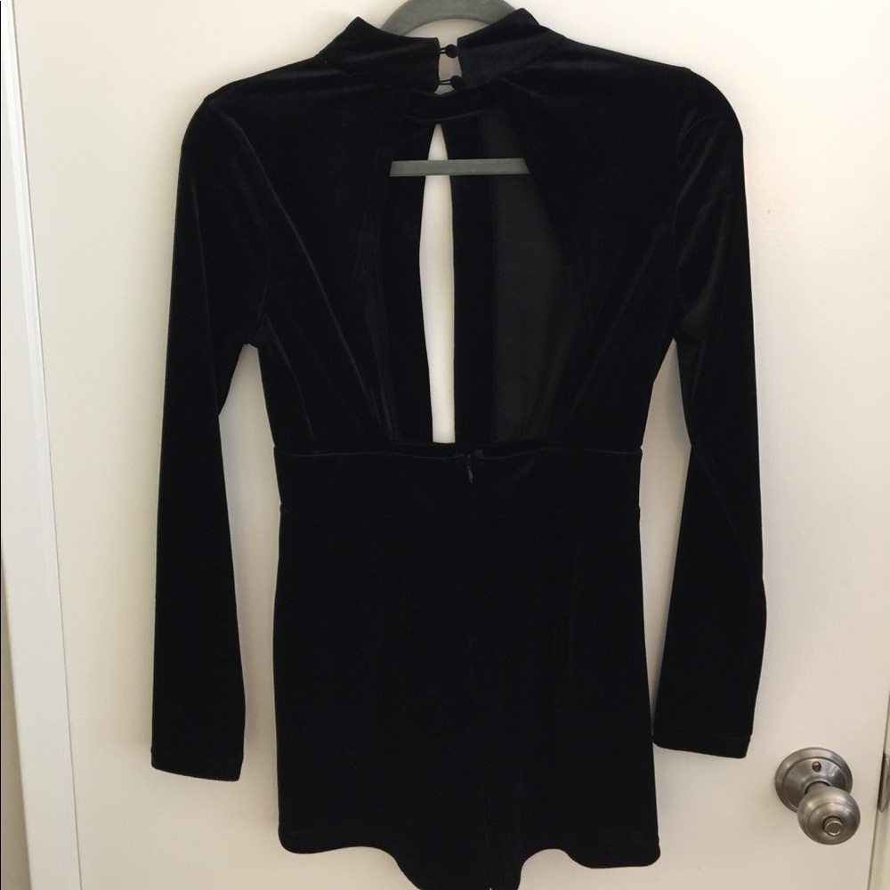 Cotton Candy LA black velvet Romper, Small, New